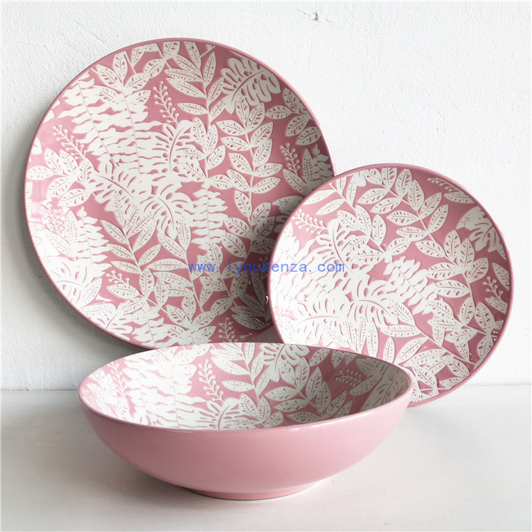 Wholesale Botanical Ceramic Dinnerware Set: Blossom into Elegance