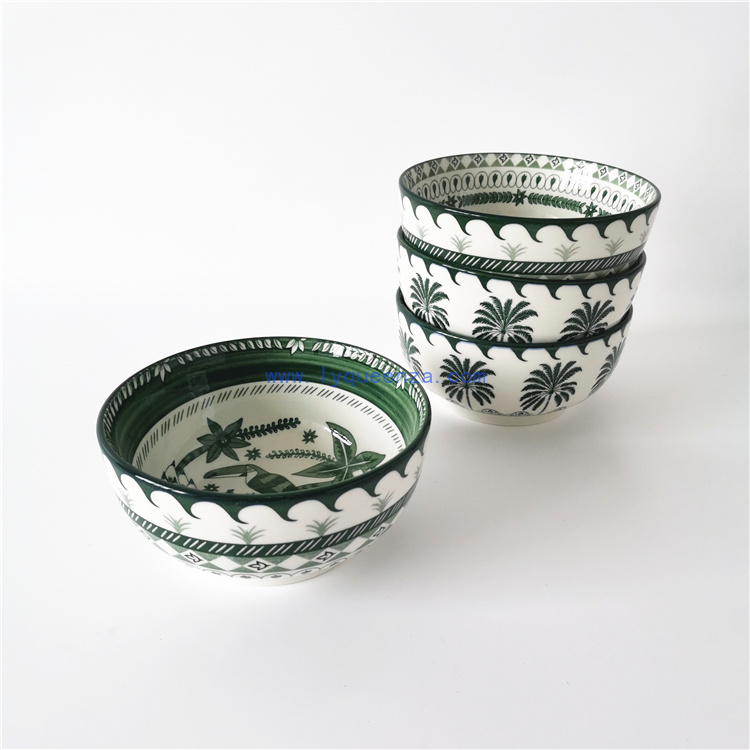 Wholesale 5.5 - Inch Soup Porcelain Bowls: Bring Tropical Charm to Your Table