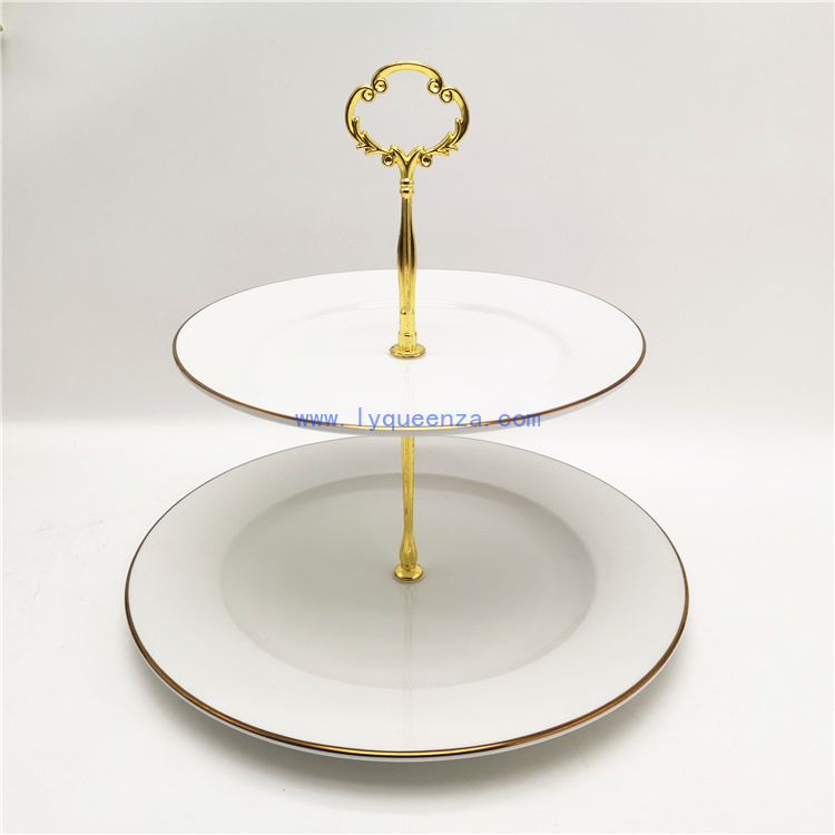 Wholesale Gilded Two - Tier Ceramic Rack: For Desserts & Special Occasions