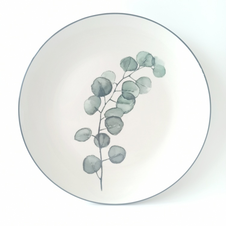 8inch decaling  leaves porcelain round shape dinner plates