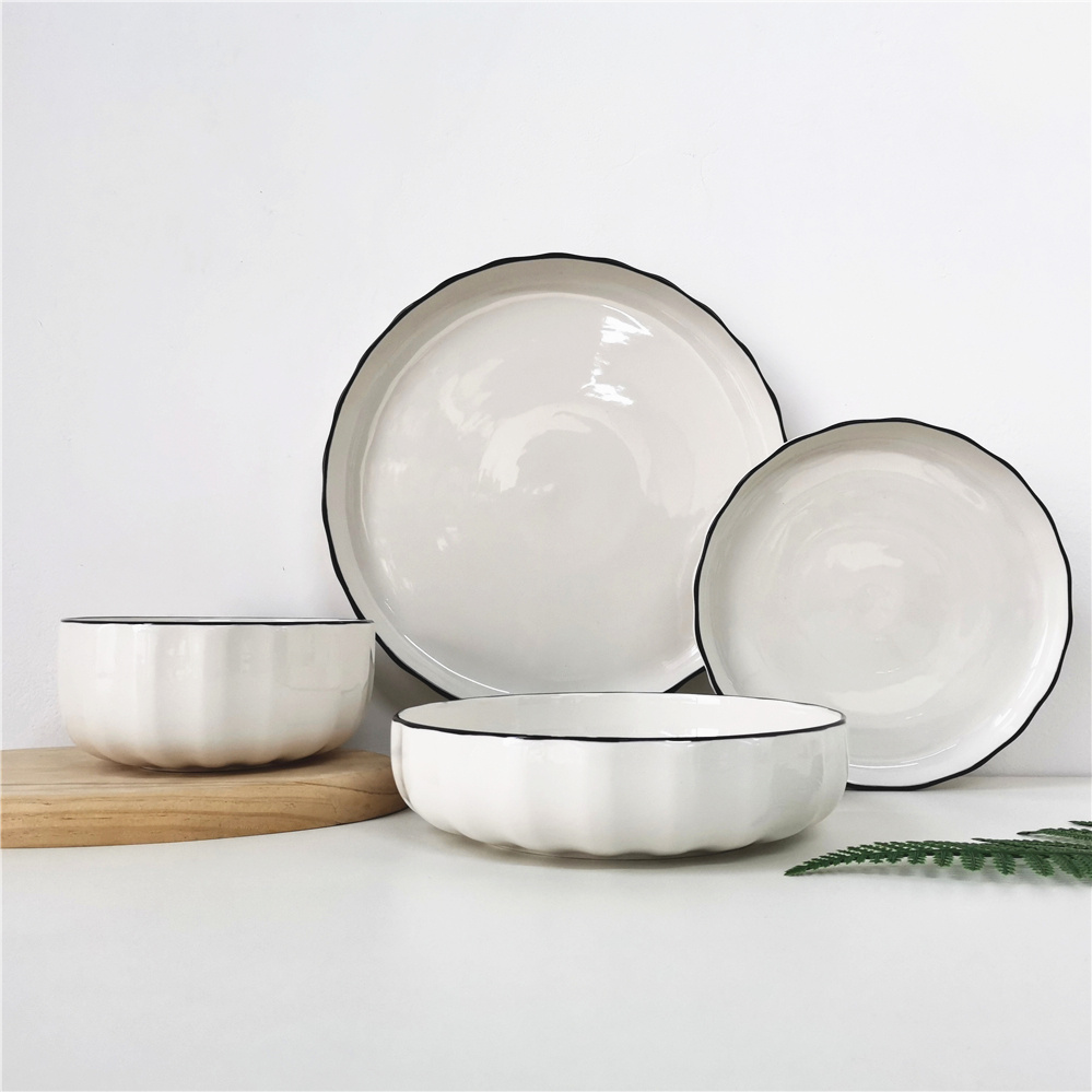 embossed dinner set ceramic crockery wholesalers