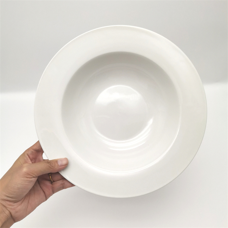Pure White  10.5inch Wide Rim Pasta Plate