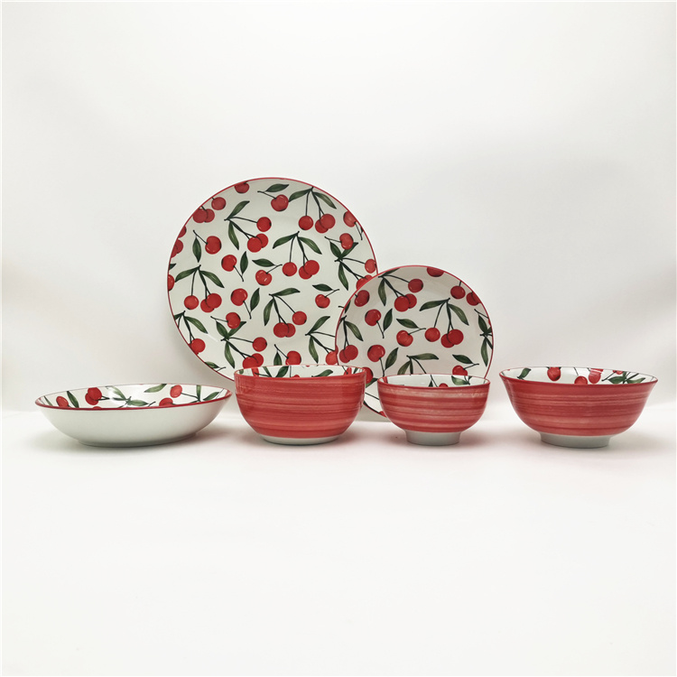 Wholesale Cherry Design Porcelain Dinnerware
