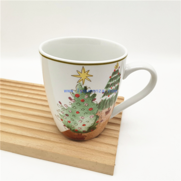 French Style Chritmas Tree Design 12oz Bullet Mug from Queenza