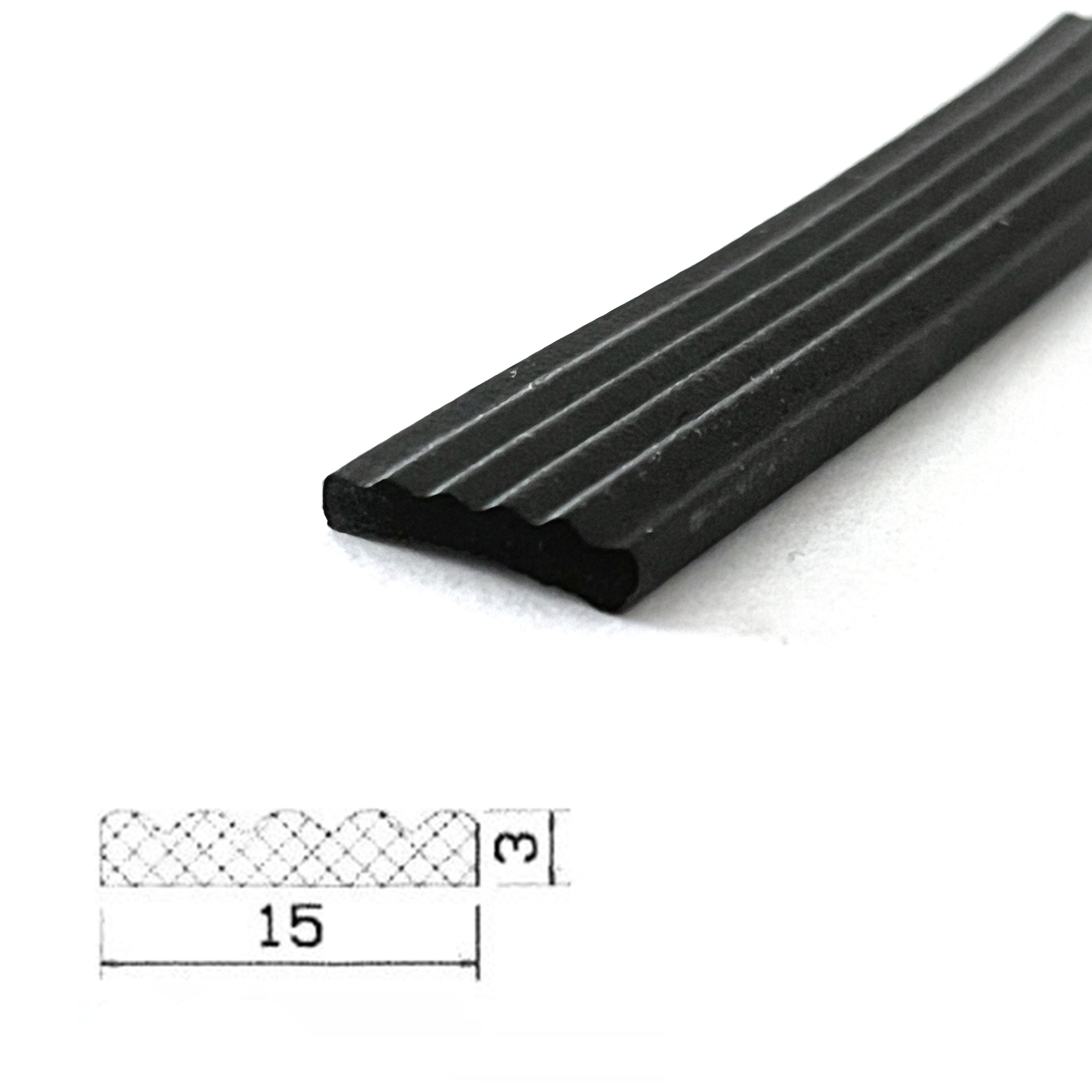 Customized 15mm black serrated foam sealing strip