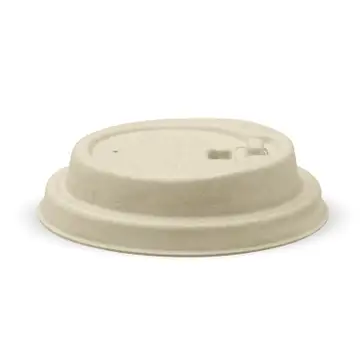 80mm Large Natural Reclosable Plant Fibre BioCup Lid