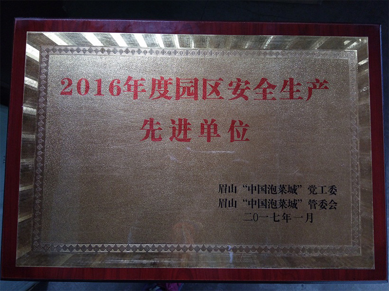 2016年度園區(qū)安全生產(chǎn)先進(jìn)單位