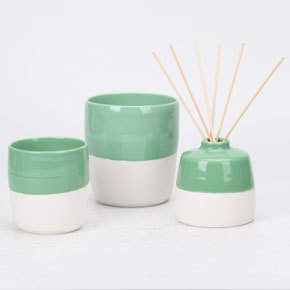 green Ceramic scented candles