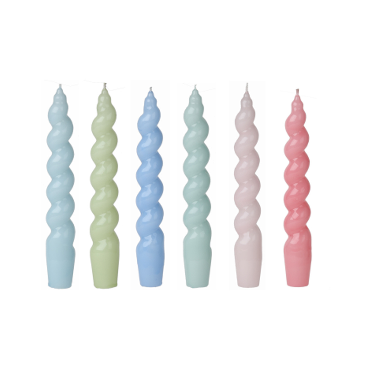 Short Spiral Taper Unscented Twisted Candle