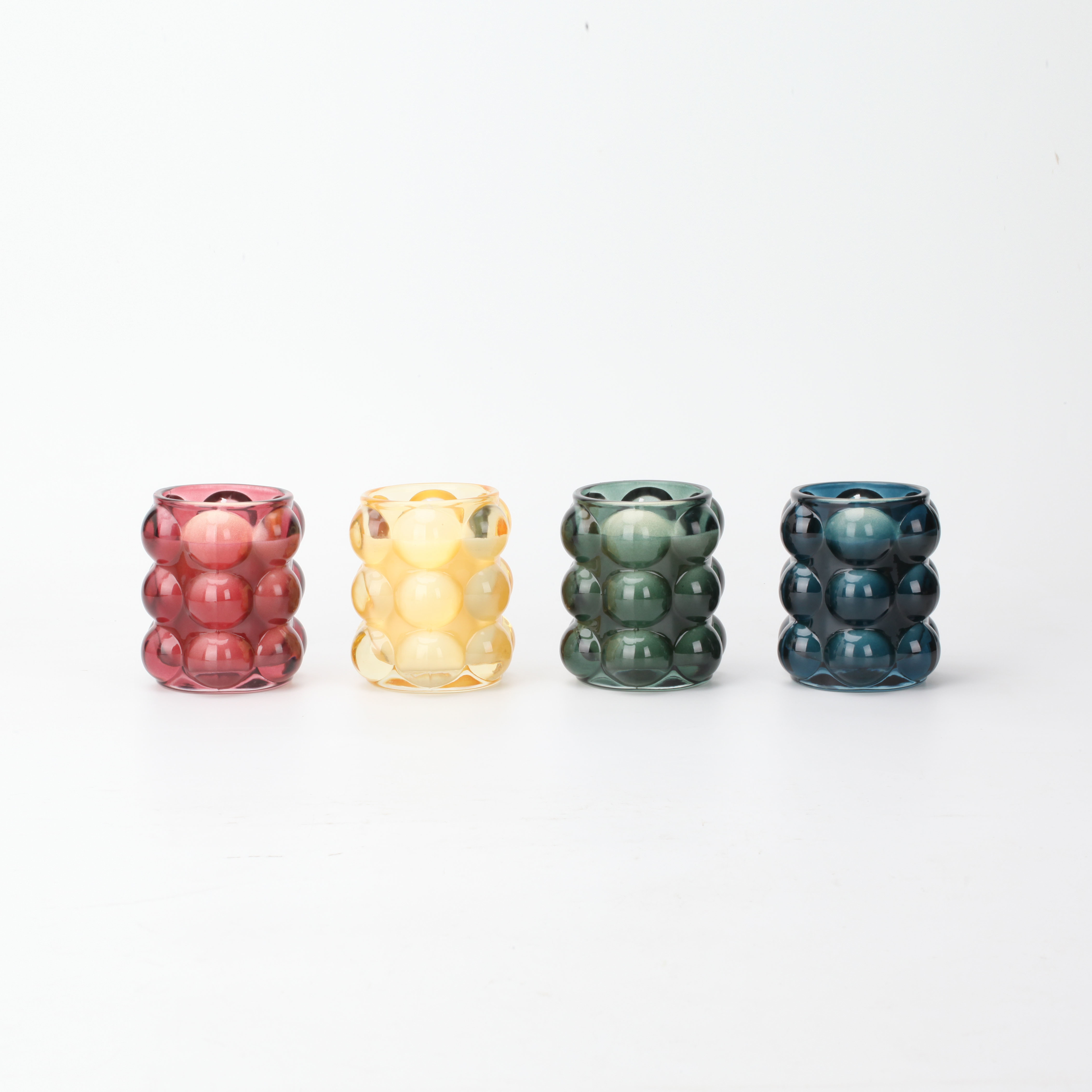 color bubble jar candle