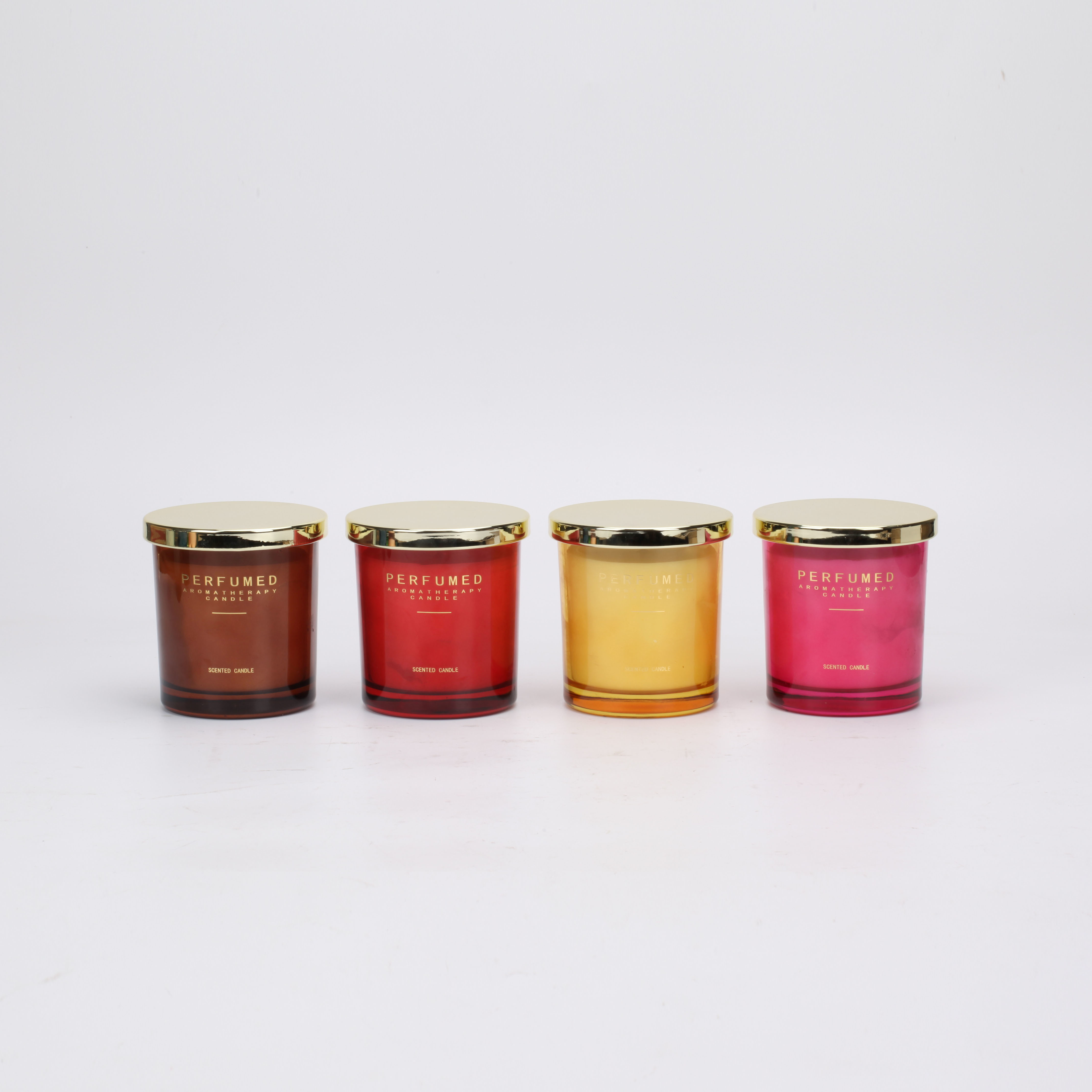 perfume jar candle with gold lid