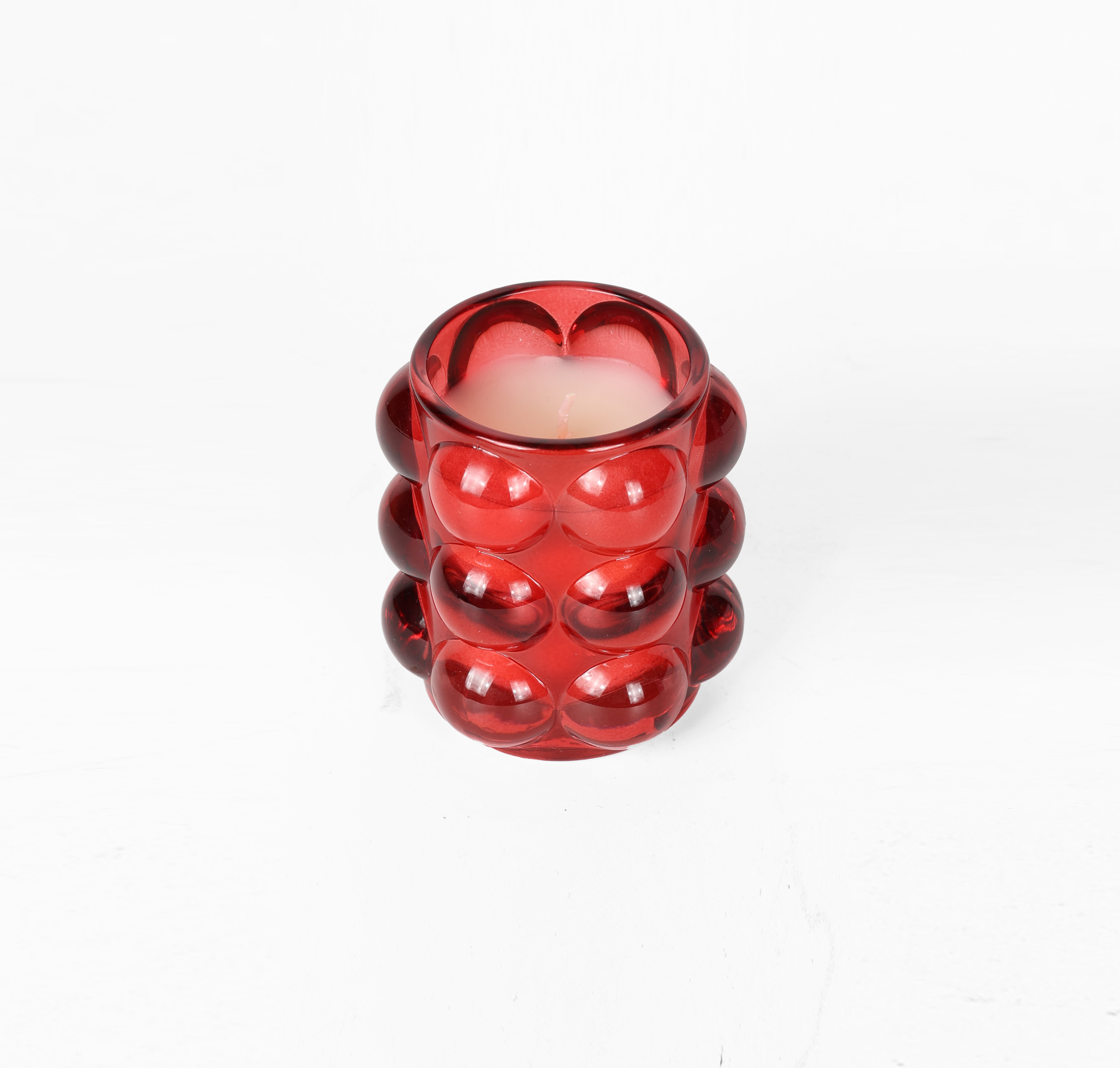 Pink - Rose - bubble glass scented candle