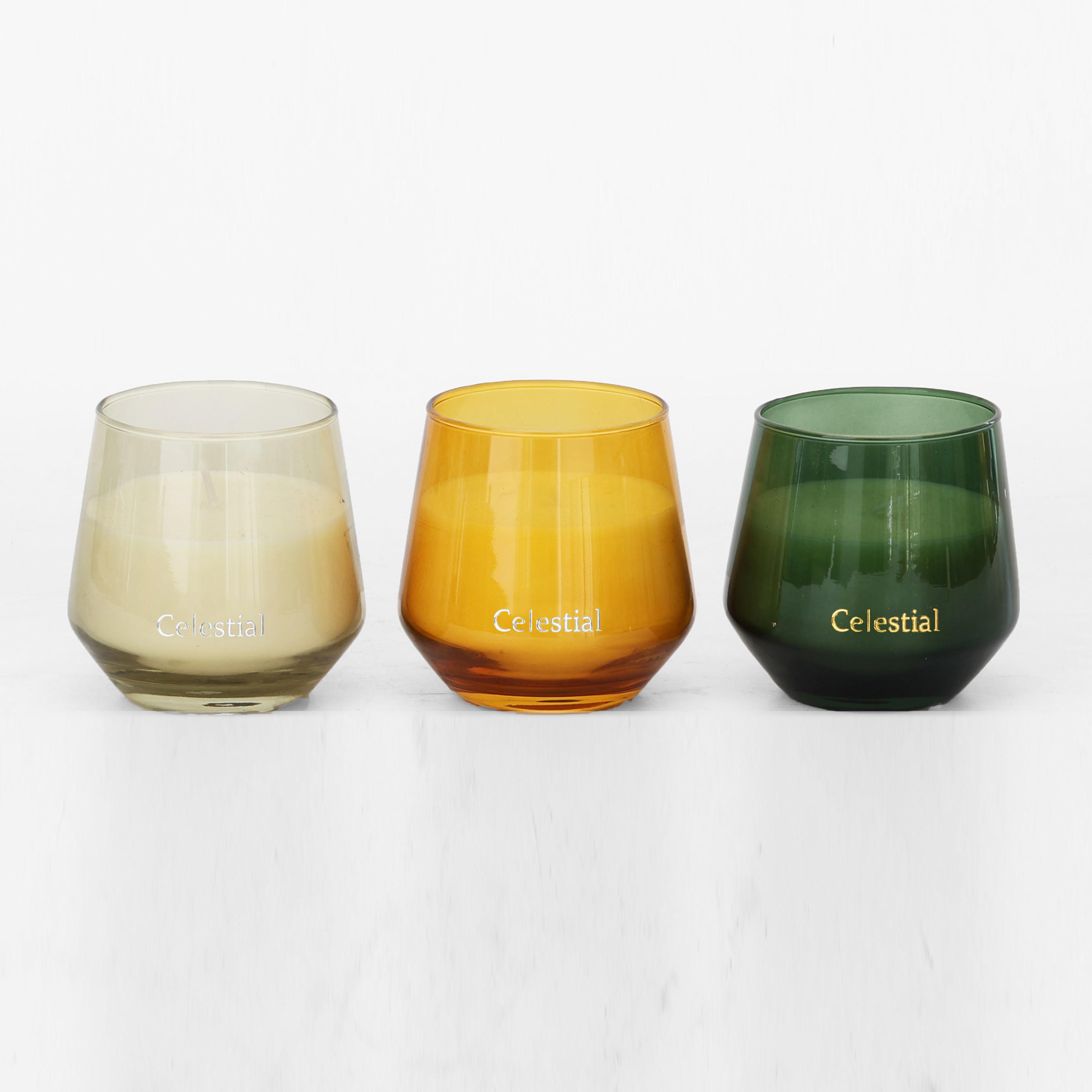 Beige - sweet vanilla - elegant glass scented candle