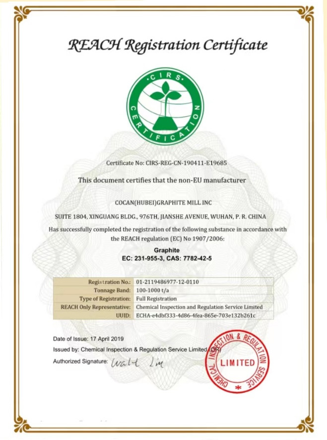 REACH Registration Certificate