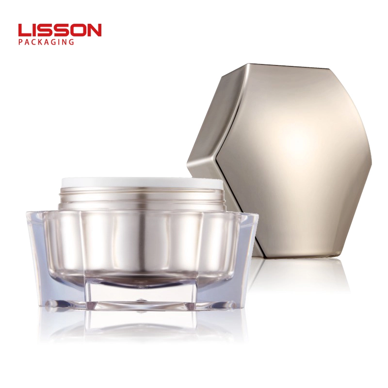 Custom 50ml Hexagon Double-deck AS Bottle Original Bottle Factory Supply 1