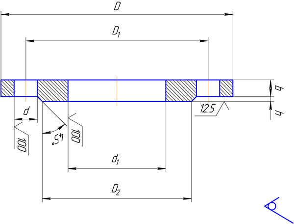 Steel butt-welded flanges