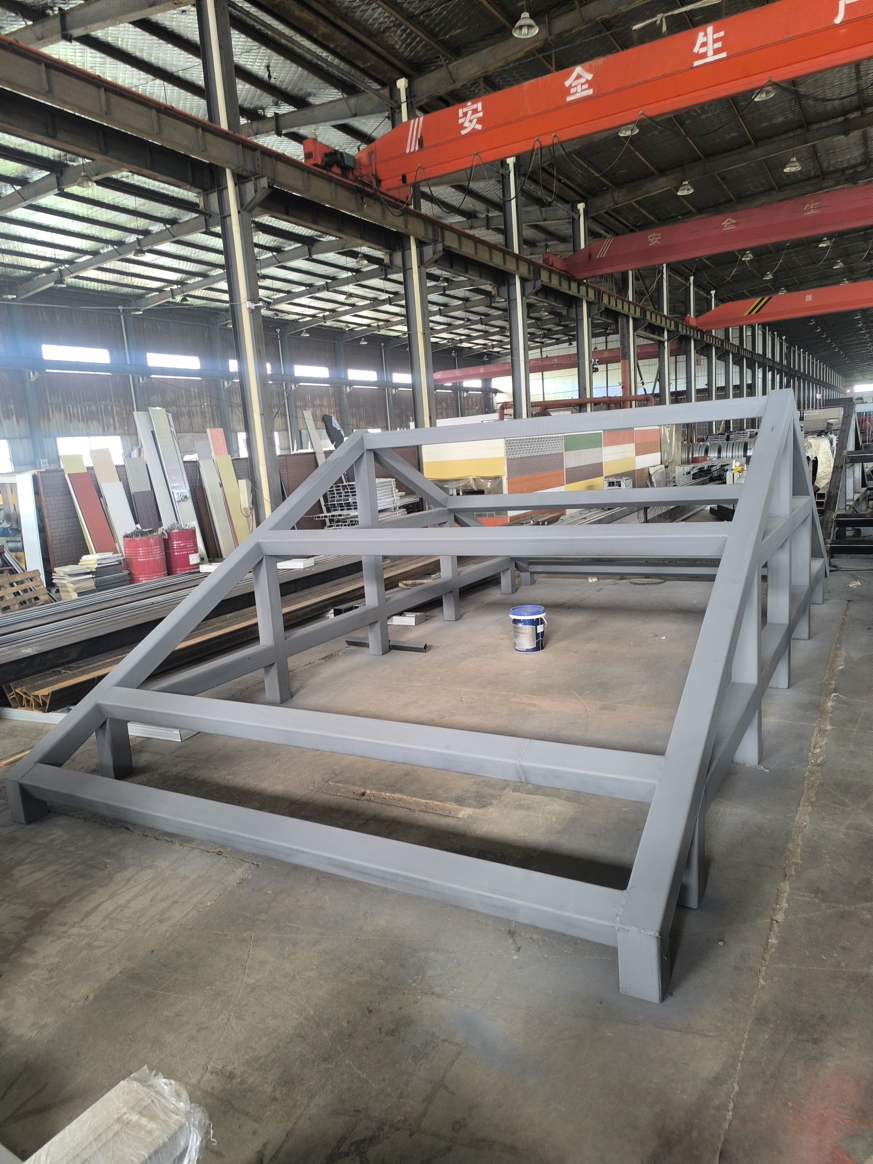 Heavy weight steel and square tube frame structure for building house and factory