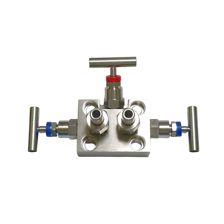Three-valve group