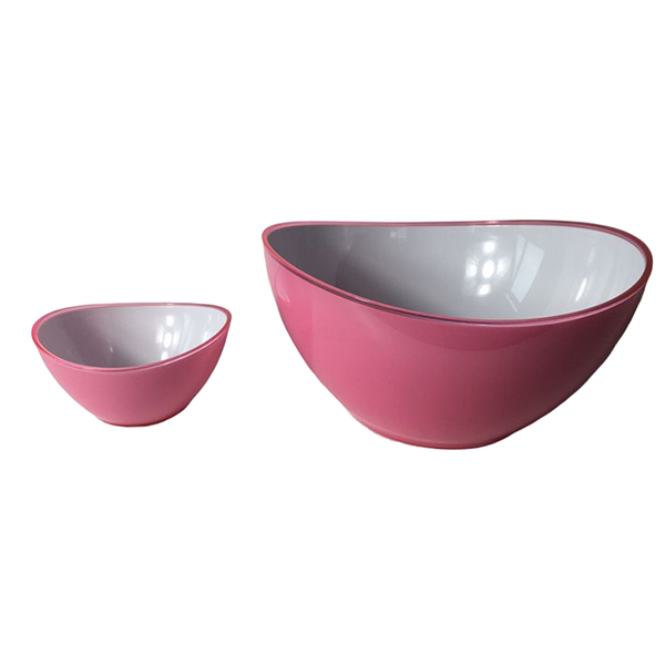plastic double color bowl large