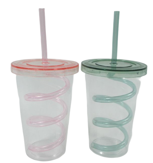 plastic tumbler with straw