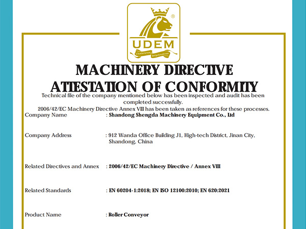 Successfully obtained CE certification, pushing roller conveyors towards international high standards