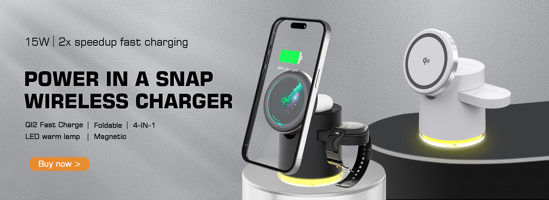 15W Qi2 Magsafe Wireless Charging Station 3 in 1 For Apple Multiple Devices Fast Charger Stand For iPhone/iWatch/AirPods
