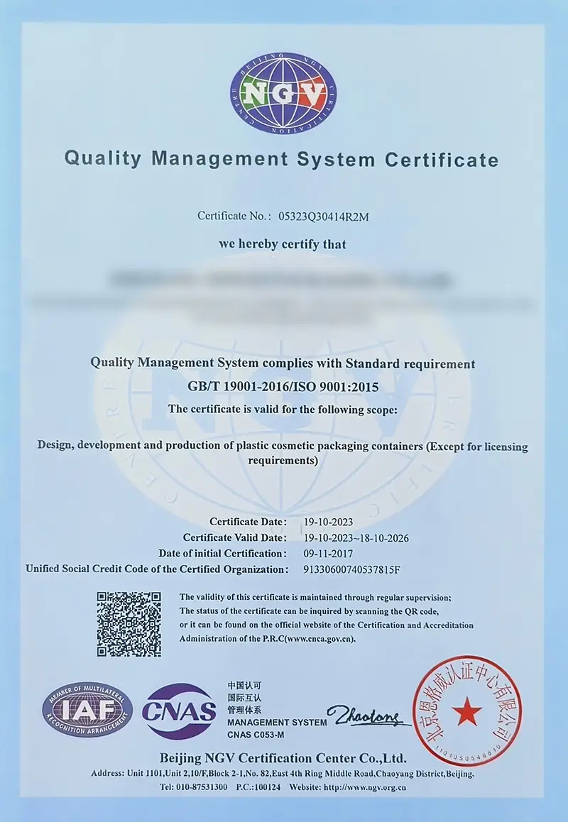 Environmental Management System Certificate