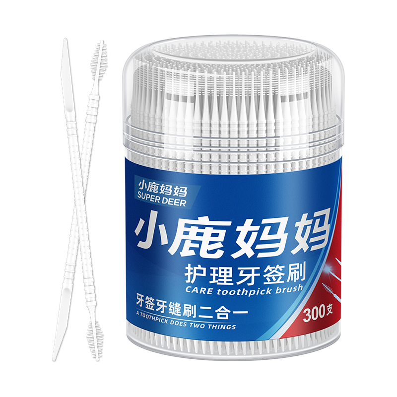 小鹿 牙签刷300支 桶装（小桶）