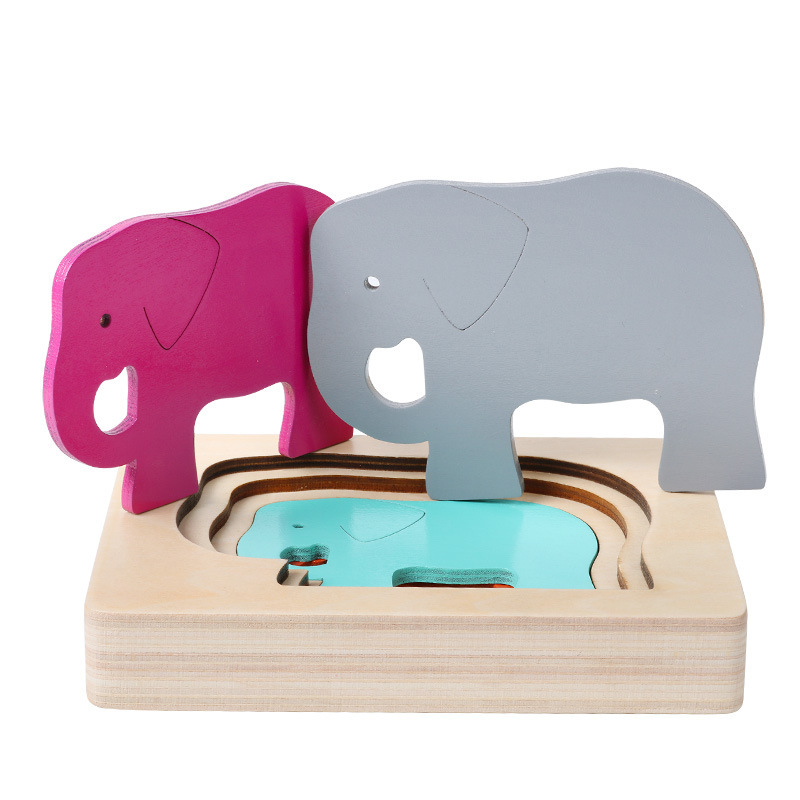 wooden educational games multi layers jigsaw puzzle for children