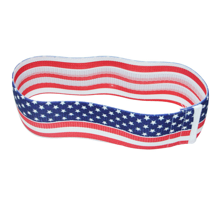 Amazon Hot Custom Design America National Flag Booty Bands Workout Fabric Resistance Hip Band for Exercise