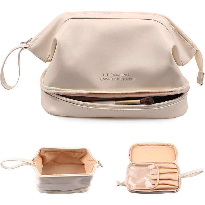 Custom girls cosmetic bags cases ladies double layer makeup bag women travel make up toiletry organizer bags