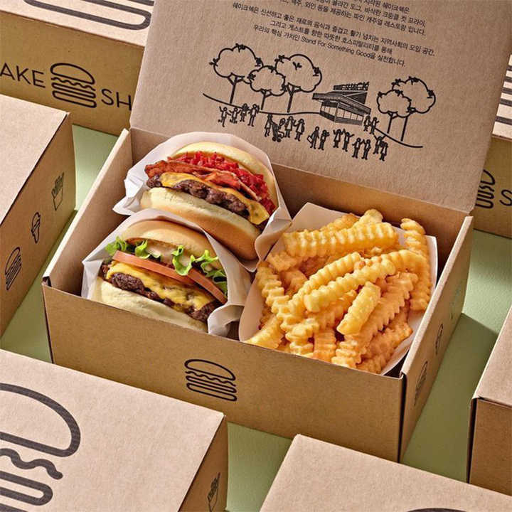 Disposable takeaway french fries paper box food packaging custom chicken wing burger boxes take out fast food box container
