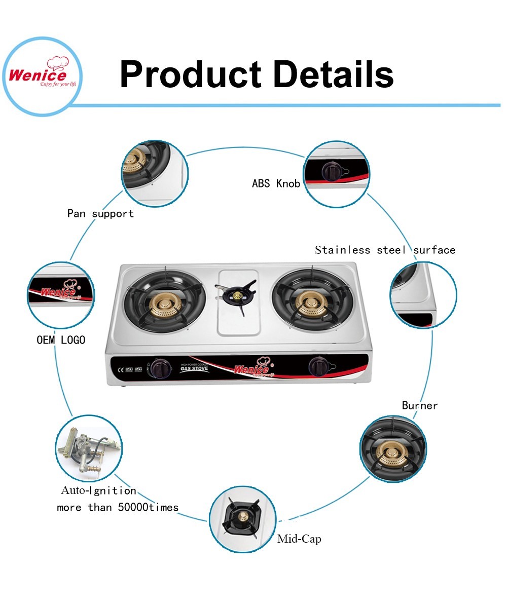 Made In China gas cooker for sale burner gas stove portable three burner for household 