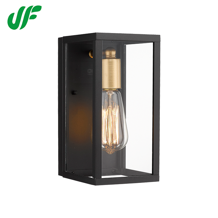 Outdoor Wall Lights American Country Industrial Style Iron Art Glass Shade Home Patio Garden E26 Wall Lamps