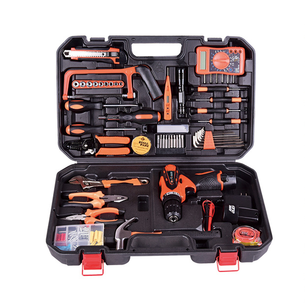 128pcs 12v Cordless Drill Power combo Carbon Steel electricians hand tools set kit