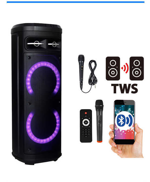 Best Sale Plastic Professional Active Blue tooth Speaker Portable Subwoofer dual 10 Big Loud Speaker equipo de sonido