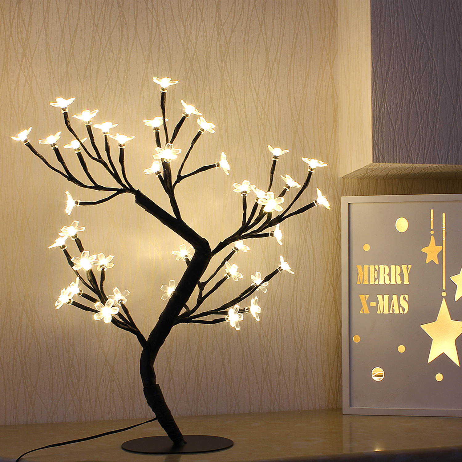 Bolylight Cherry Blossom LED Tree Light Artificial Christmas Tree Christmas Decorations For Desk/Bedroom
