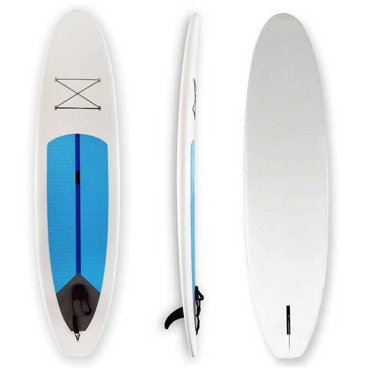 Hot selling cheap plastic rigid party barge peddle drive ultra large windsup sailing paddle board yoga lovers rendon with backre