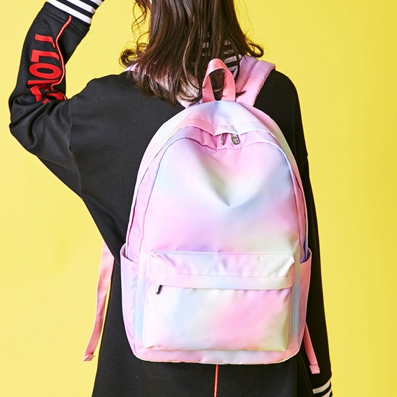 New design Rainbow Printing School Backpack Waterproof Shoulder Bag 