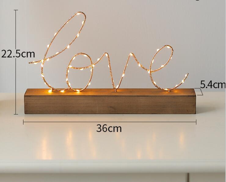 Letter Model with Light Shop Table Lamp Decorations Crafts Furnishing Star Light Birthday Decoration Home Decor