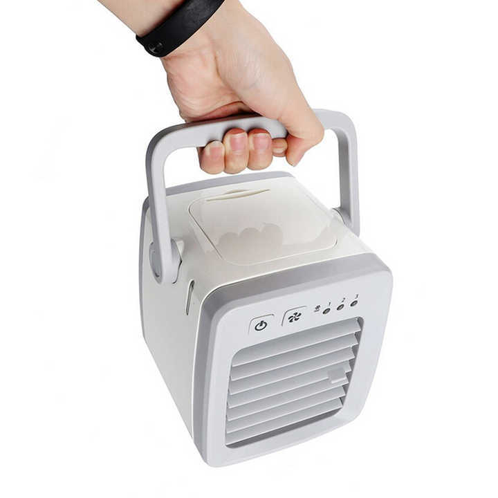 New Desktop Air Cooling Fan Portable Air Conditioner Fan with 3 Wind Speeds,600ML ,Air Cooler with 7 Colors