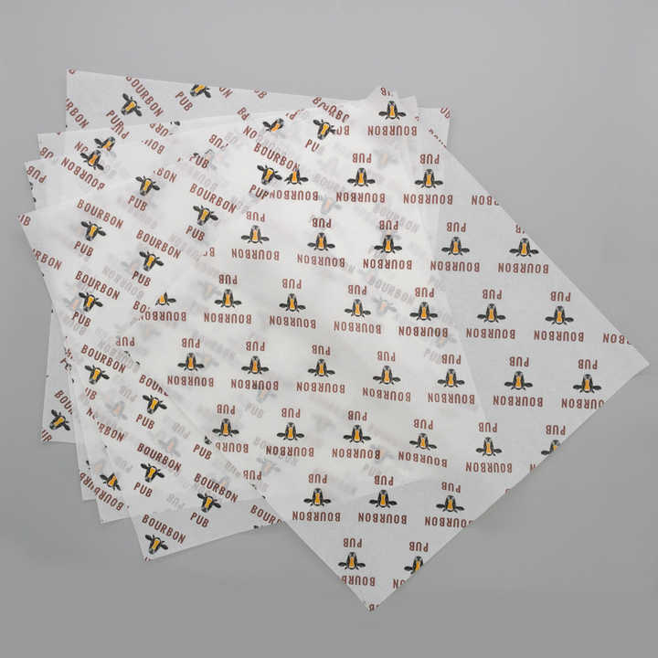 Custom printing food grade biodegradable greaseproof 38-90g butter wrapping paper for packaging