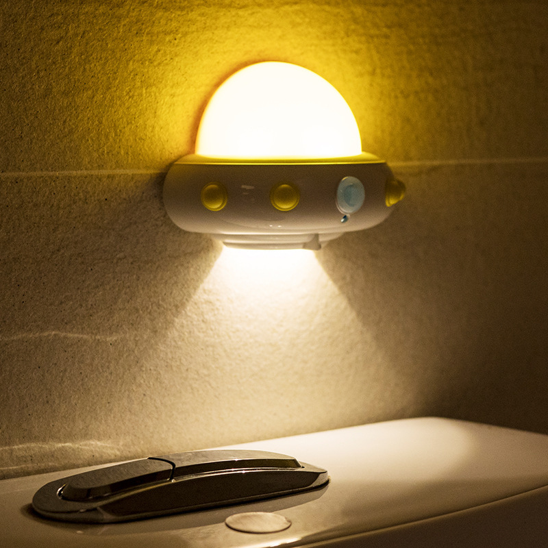 Creative UFO Shape Human Sensor Lamp LED Baby Plug In Night Light
