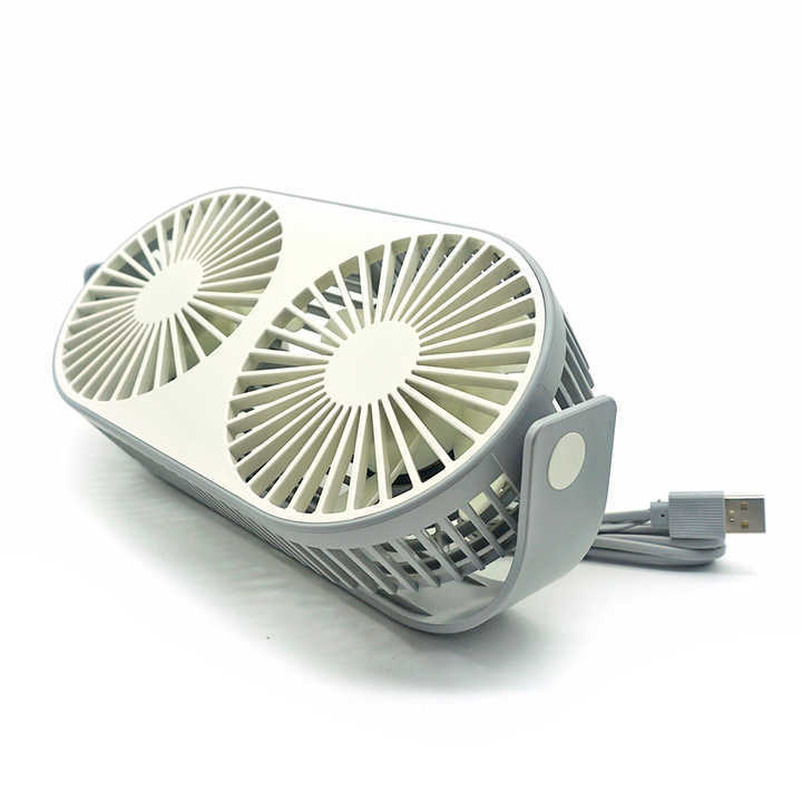 USB Small 360 Degree 3 Speeds Double Head Table Desk Electric Portable Mini Fan