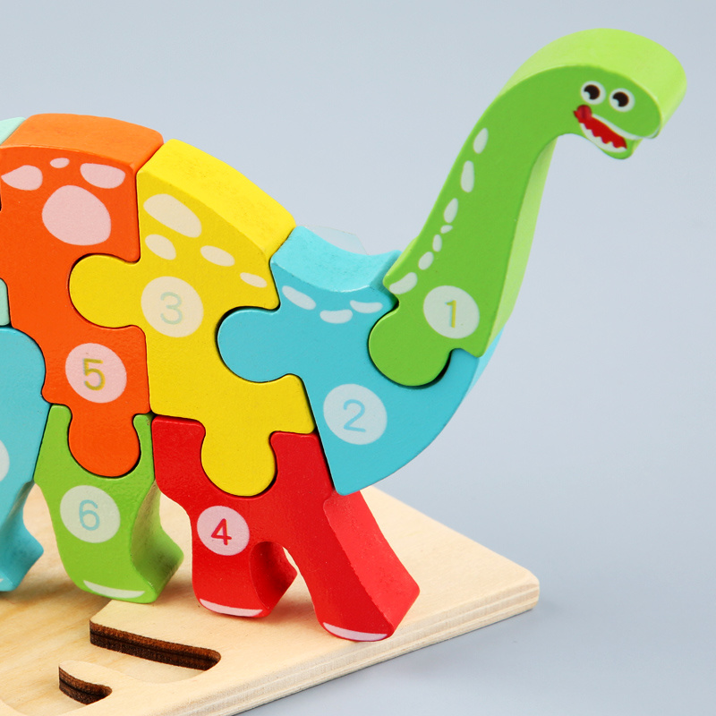 2020 Hot Selling New Designs Wooden 3D Puzzles montessori Game Toys Children wood jigsaw puzzle Educational Toys