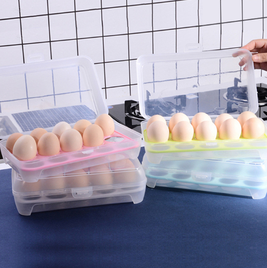 Egg storage box with lid refrigerator egg crisper household egg drop-proof rack holder 15 multi-layer egg holder egg holder