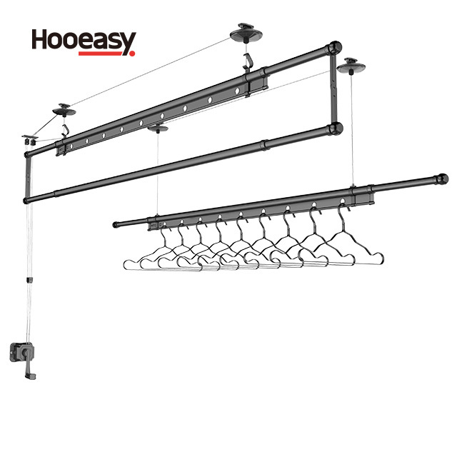 Wall Mount Ceiling Hanging Cloth Rack Space Saving Hanger