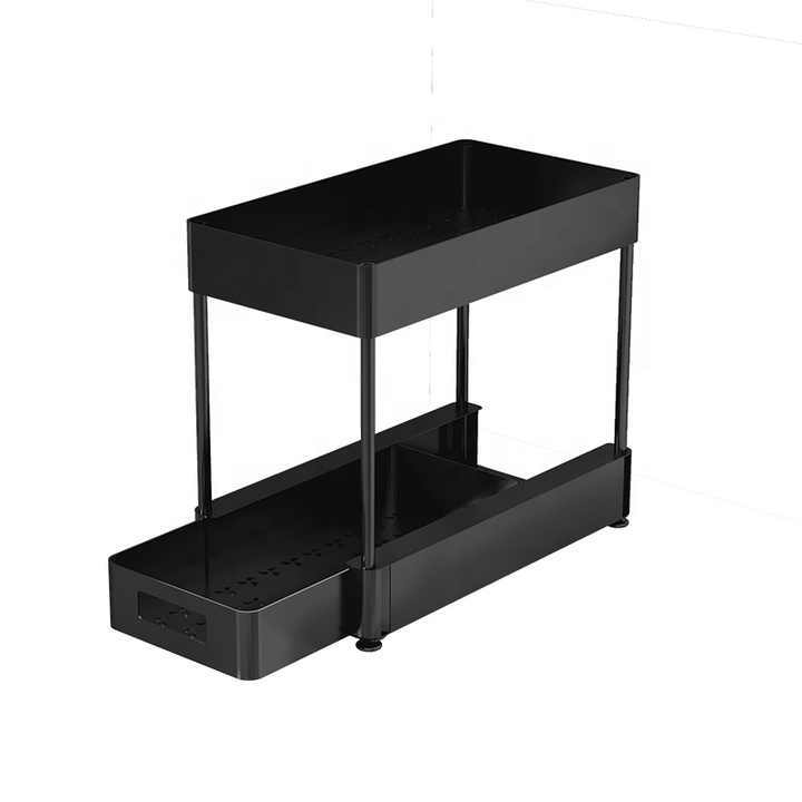 New Products 2 Tier Sliding Bathroom Organizer Under Kitchen Sink Pull-out Storage Rack Under Sink Organizer