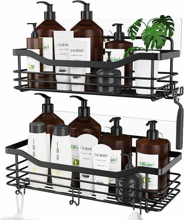 BX 2-Pack stainless steel 304 steel wire corner shower caddy rack adhesive shower shelves