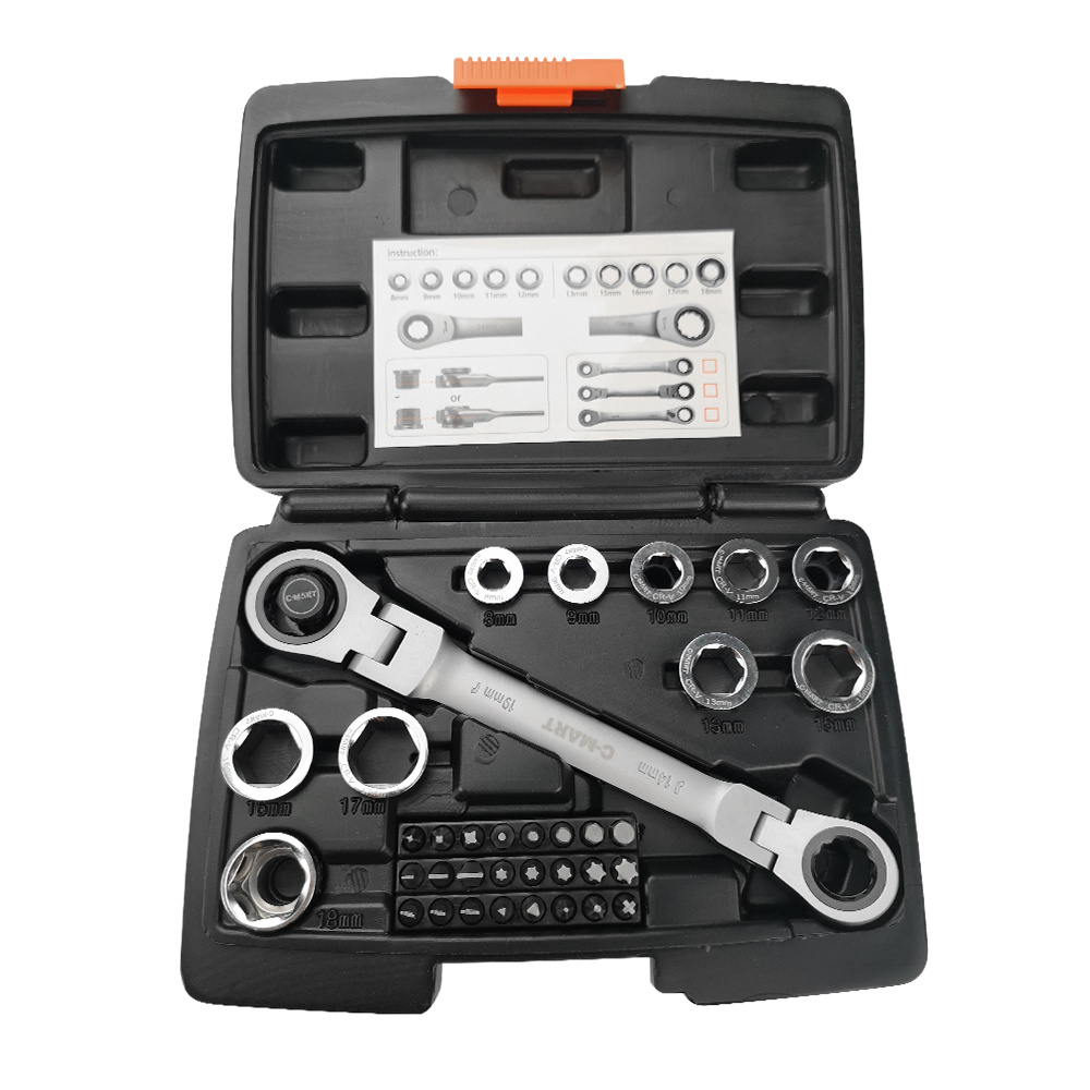 Car Auto Combination Repairing Hand Tool Ratchet Socket Wrench Wrench Socket Bit Socket Ratchet Wrench